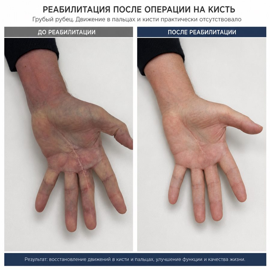Реабилитация после операции на кисть — до и после